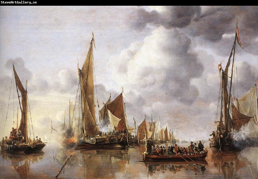 CAPELLE, Jan van de The State Barge Saluted by the Home Fleet df